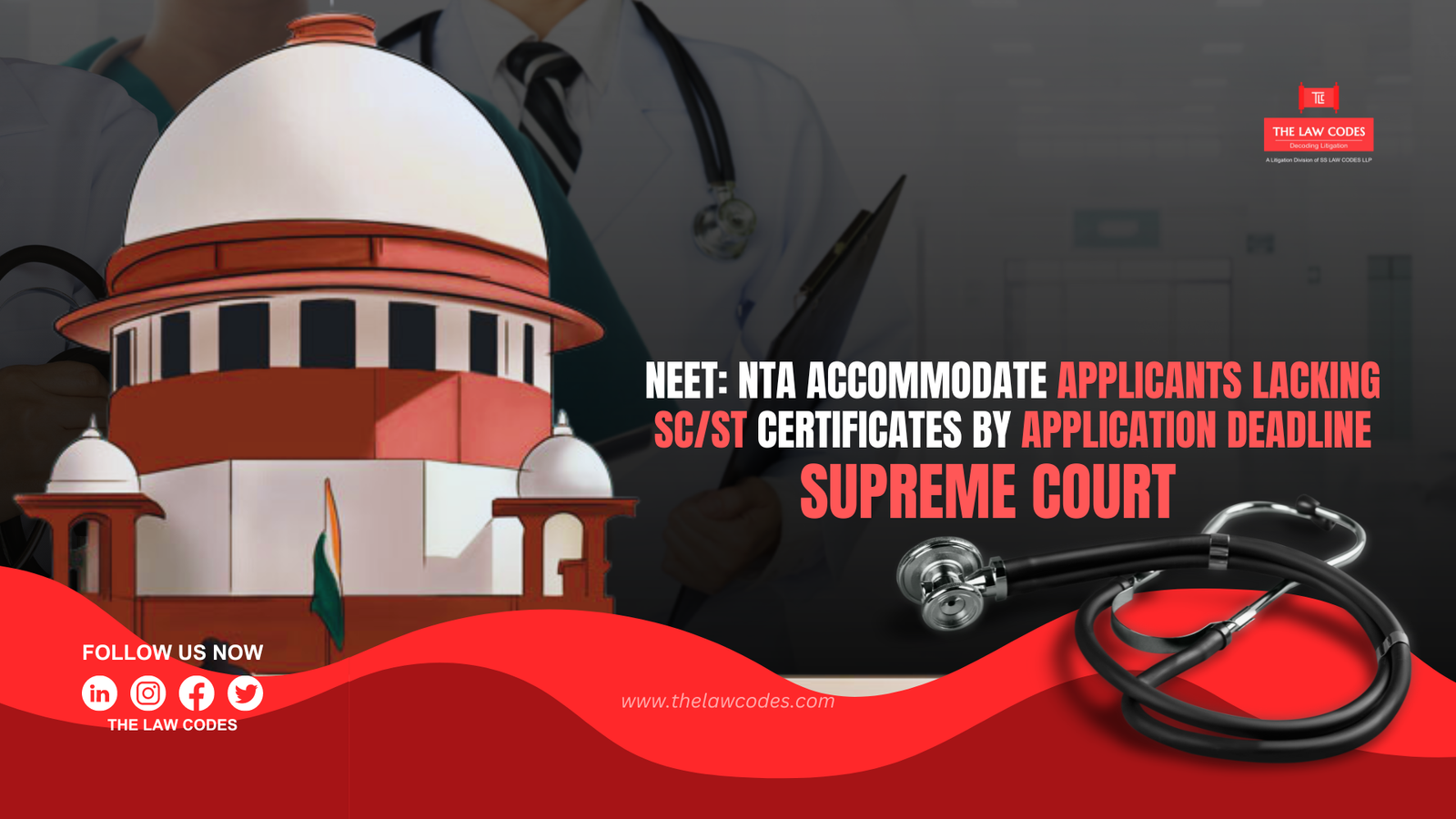 NEET: The NTA should consider accommodating candidates without SC/ST certificates as of the application deadline - Supreme Court