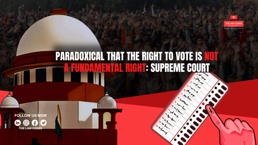 Paradoxical that the right to vote is not a fundamental right SUPREME COURT