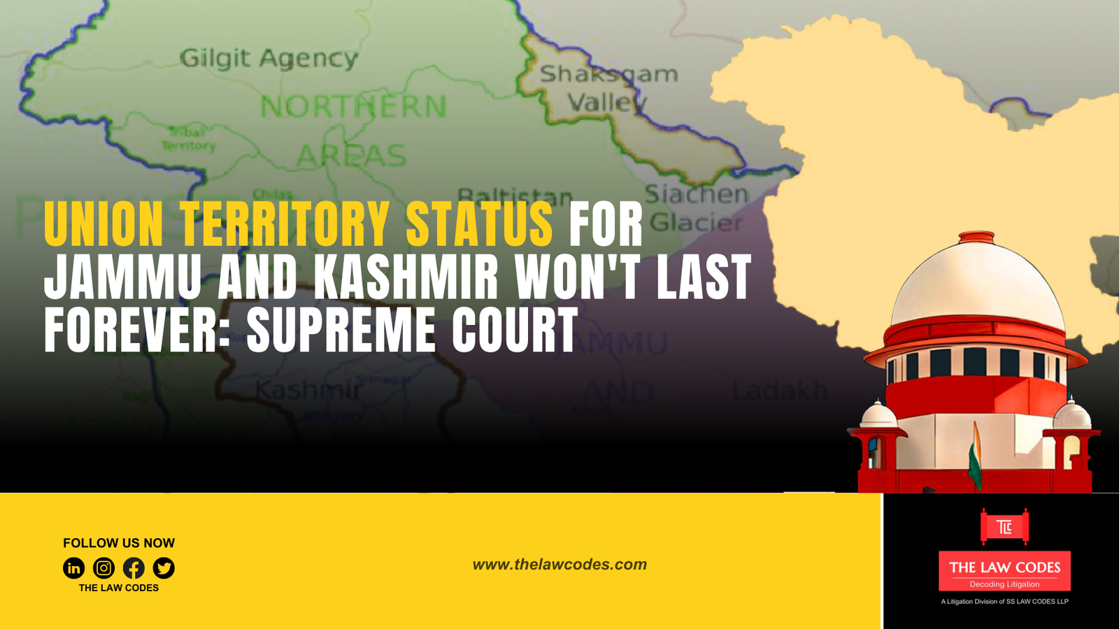 Union territory status for Jammu and Kashmir won't last forever SUPREME COURT