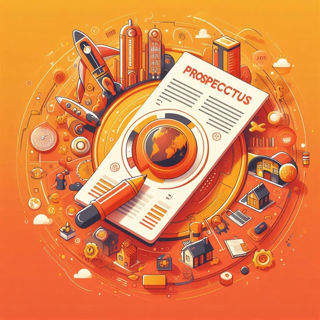 Advertisement of Prospectus with an orangish color theme