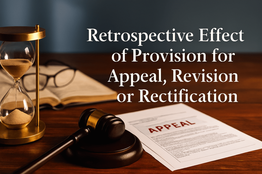 Retrospective Effect of Provision for Appeal, Revision, or Rectification